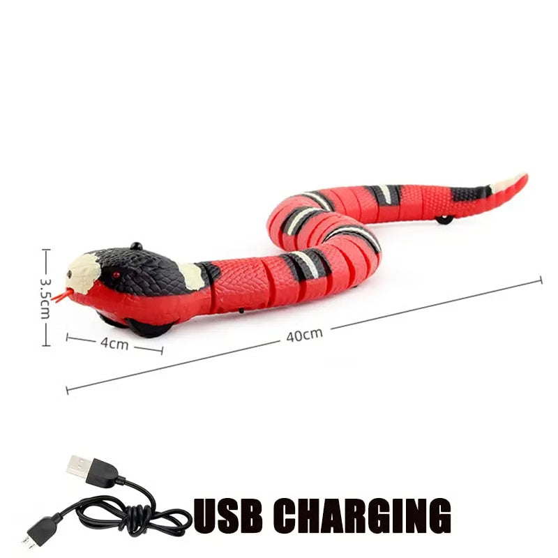 Smart Sensing Cat Toys Interactive Automatic Eletronic Snake Cat Teaser Indoor Play Kitten Toy USB Rechargeable for Cats