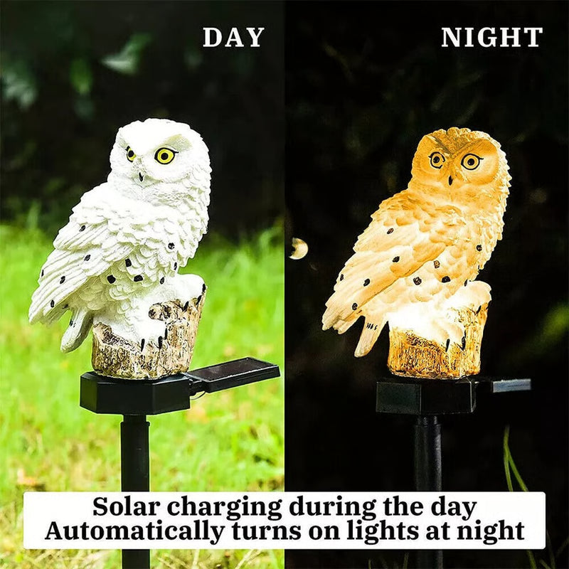 Outdoor Solar Power Led Owl Light Garden Yard Landscape Decor Lamp Waterproof