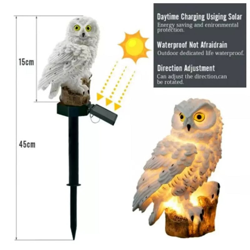 Outdoor Solar Power Led Owl Light Garden Yard Landscape Decor Lamp Waterproof