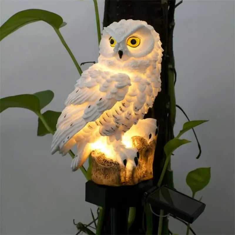 Outdoor Solar Power Led Owl Light Garden Yard Landscape Decor Lamp Waterproof