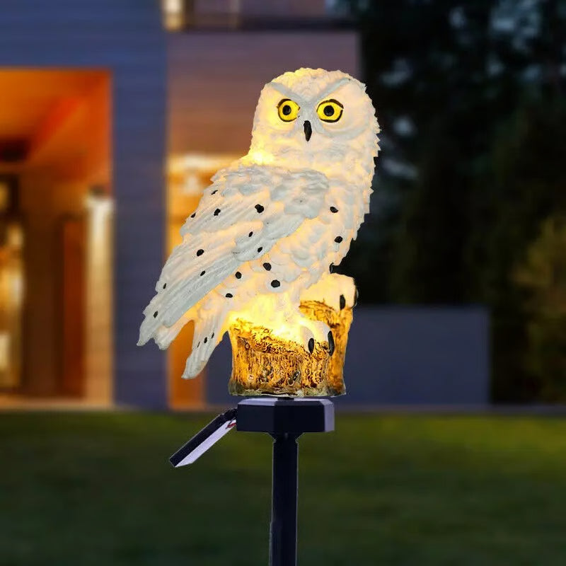 Outdoor Solar Power Led Owl Light Garden Yard Landscape Decor Lamp Waterproof
