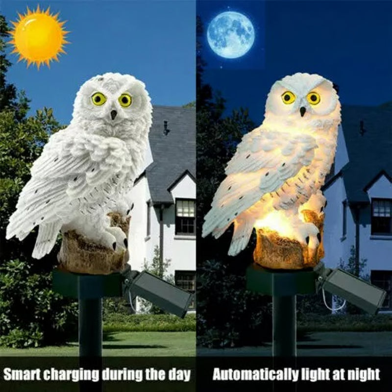 Outdoor Solar Power Led Owl Light Garden Yard Landscape Decor Lamp Waterproof